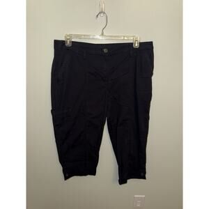 Chico's Black Cargo Capri Pants Size 3 (US 16 XL) Utility Crop Snap Hem Pockets